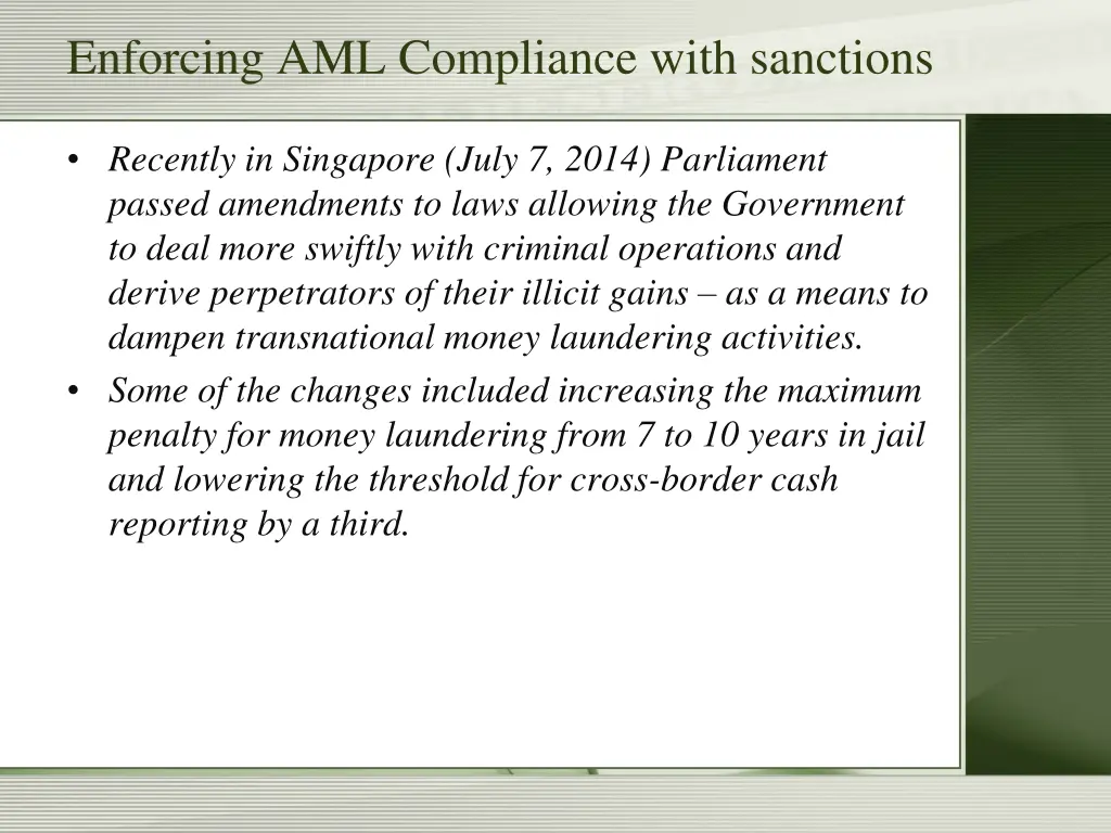 enforcing aml compliance with sanctions 17