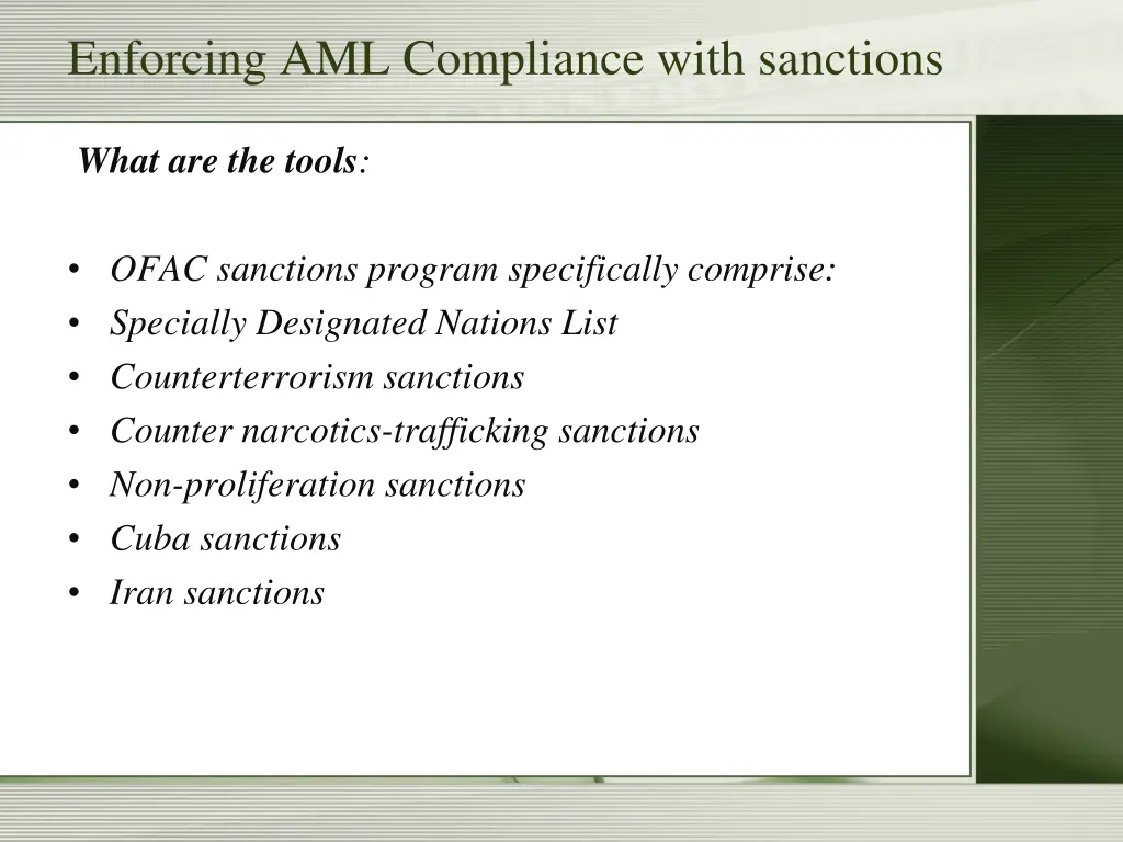 enforcing aml compliance with sanctions 3