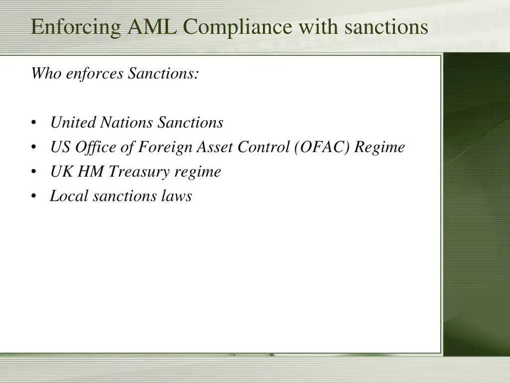 enforcing aml compliance with sanctions 5