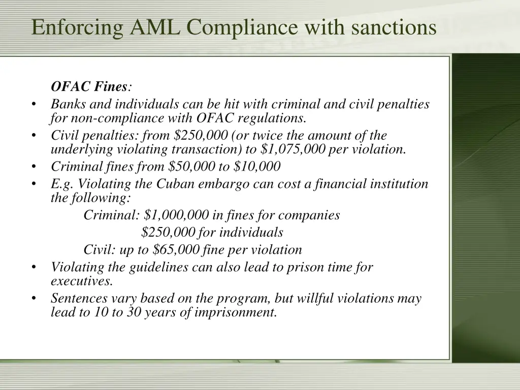enforcing aml compliance with sanctions 7