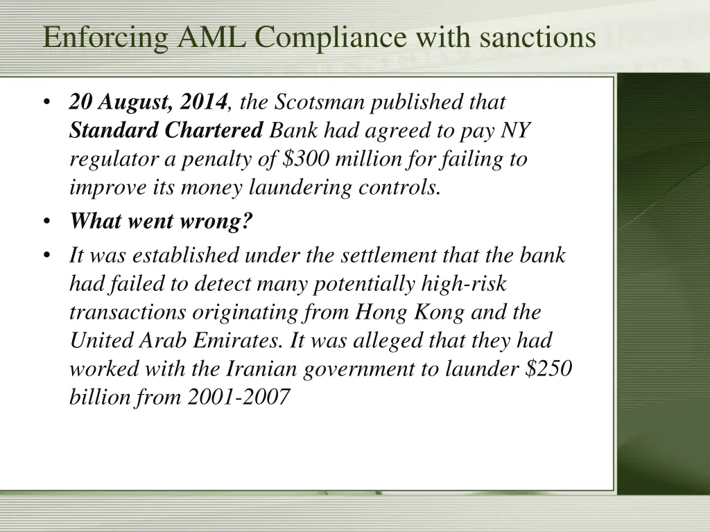 enforcing aml compliance with sanctions 8