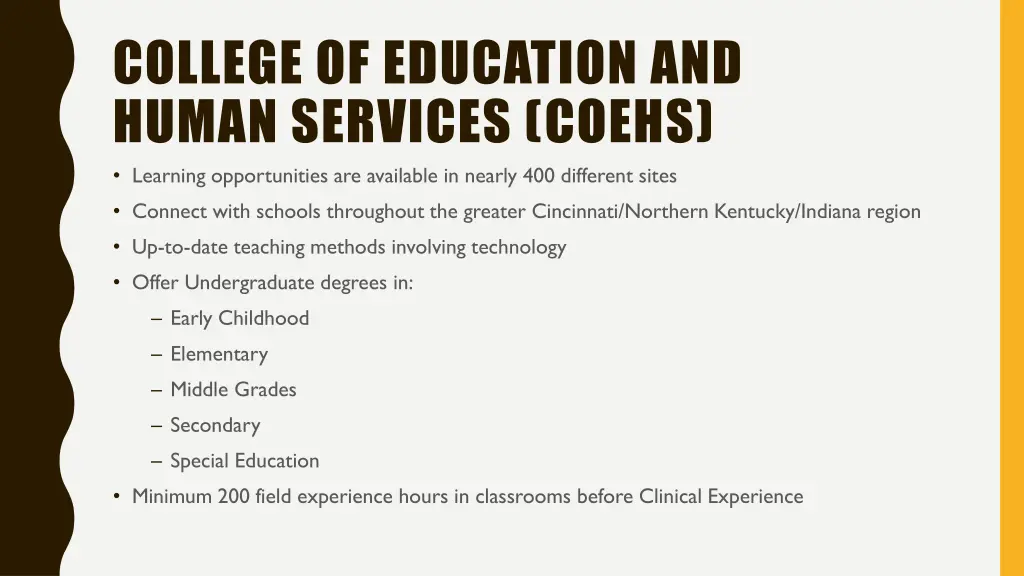 college of education and human services coehs