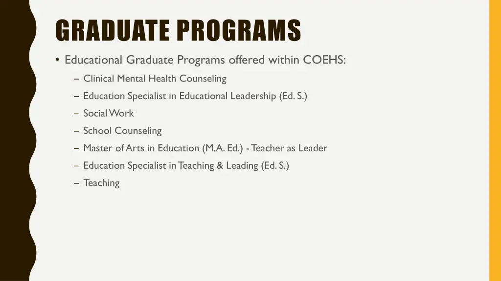 graduate programs educational graduate programs