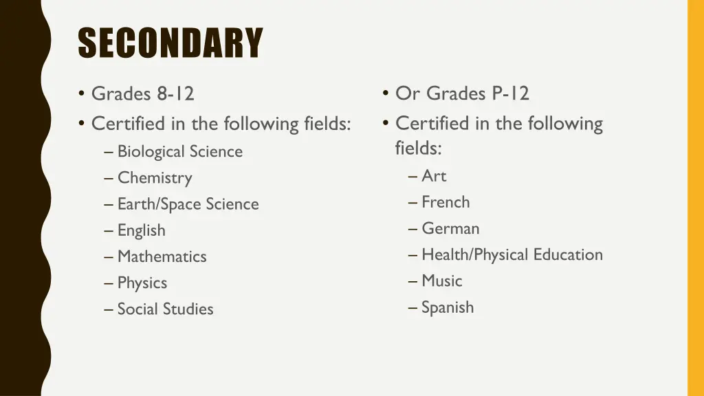 secondary