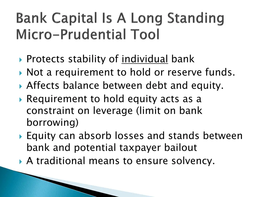 protects stability of individual bank