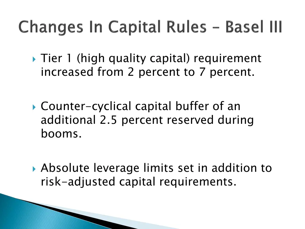 tier 1 high quality capital requirement increased
