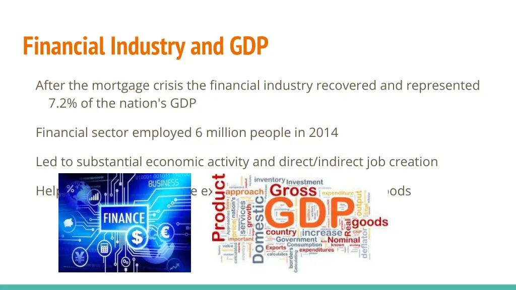 financial industry and gdp