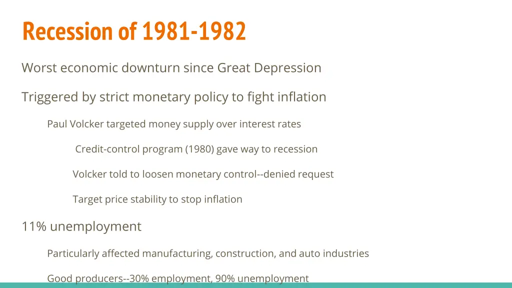 recession of 1981 1982