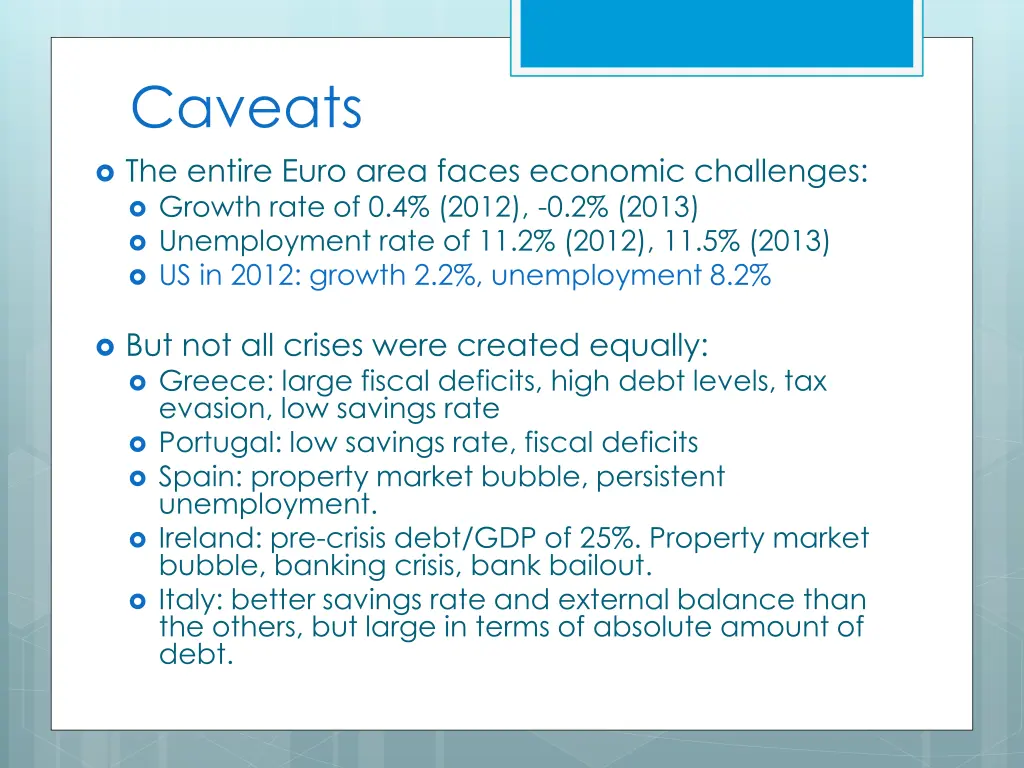 caveats the entire euro area faces economic