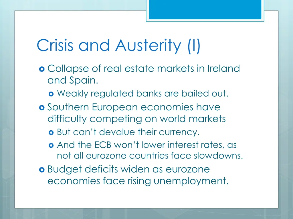crisis and austerity i