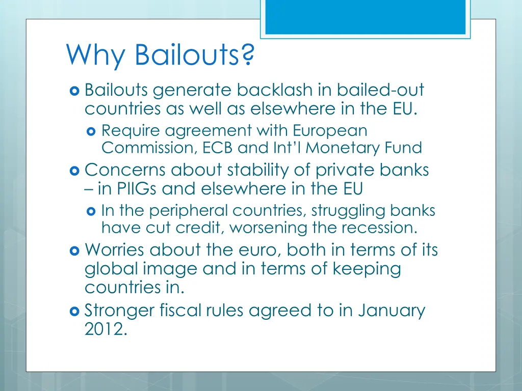 why bailouts