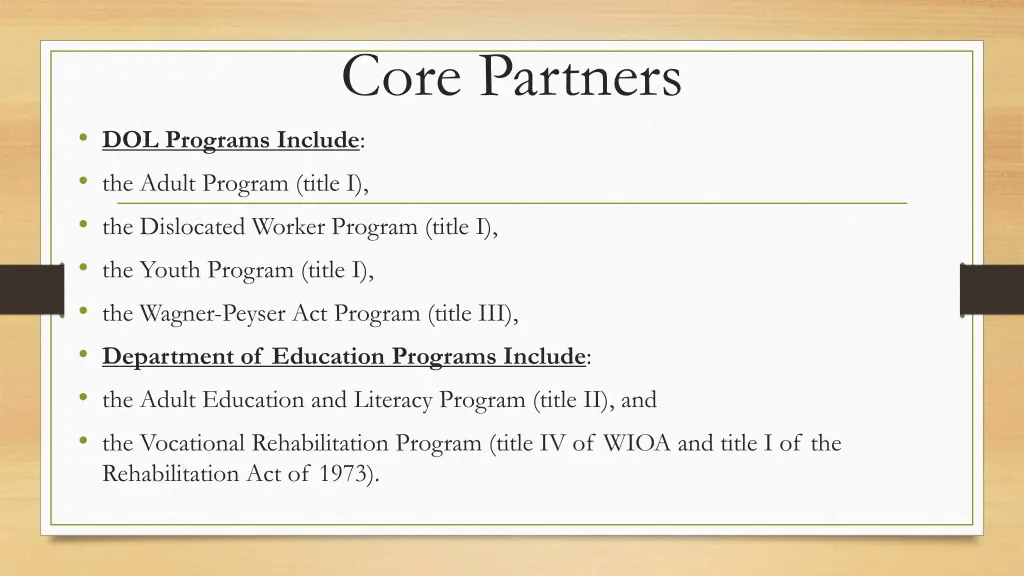 core partners