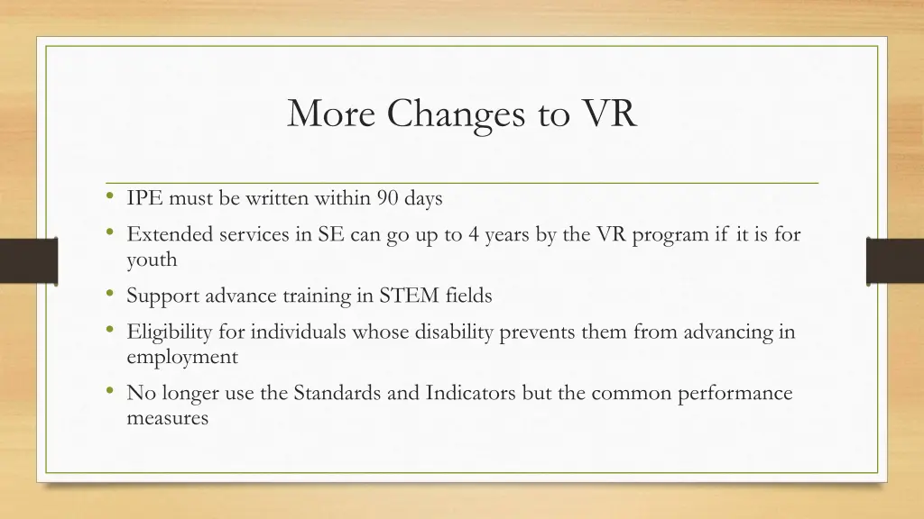 more changes to vr