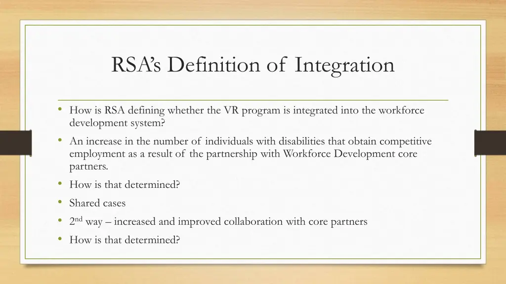 rsa s definition of integration