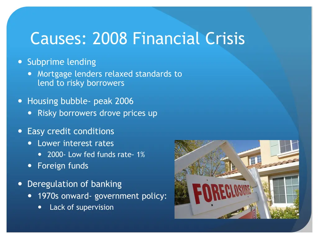 causes 2008 financial crisis