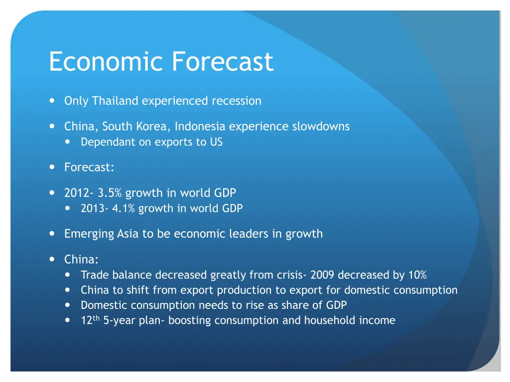 economic forecast