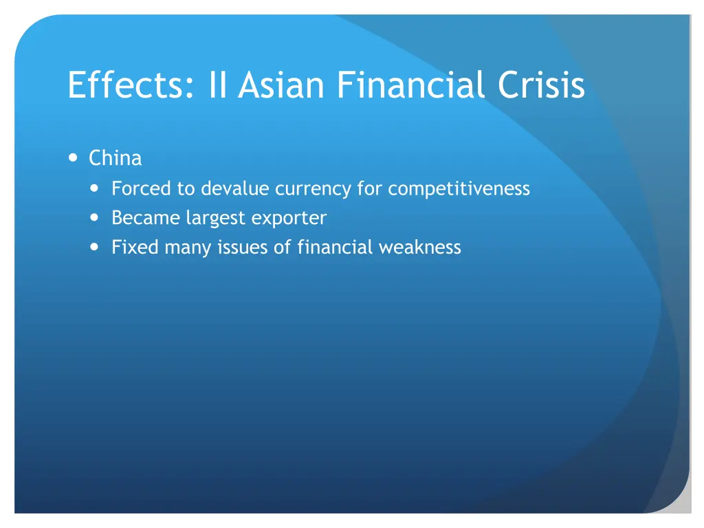 effects ii asian financial crisis