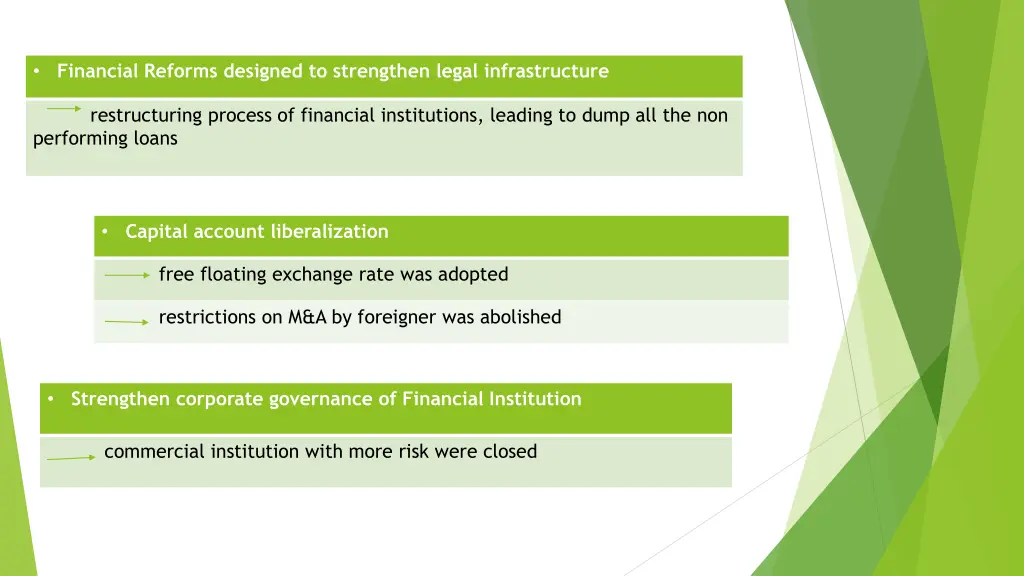 financial reforms designed to strengthen legal