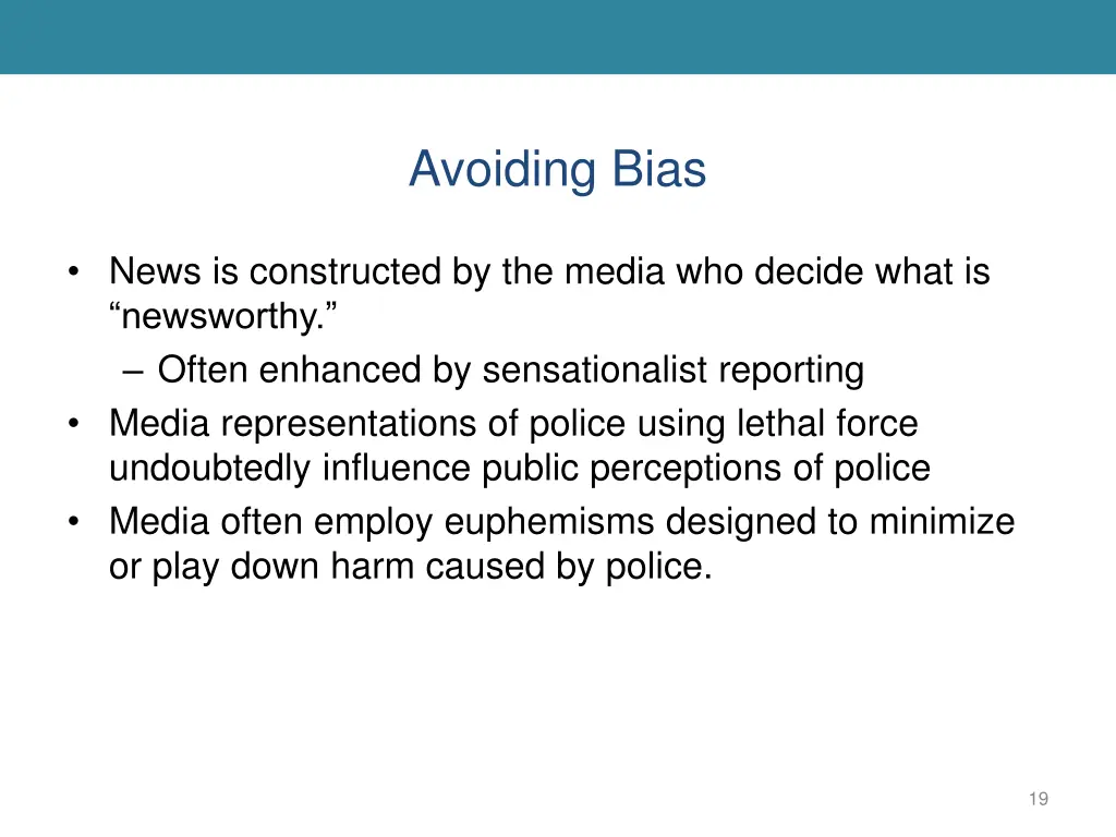 avoiding bias 1