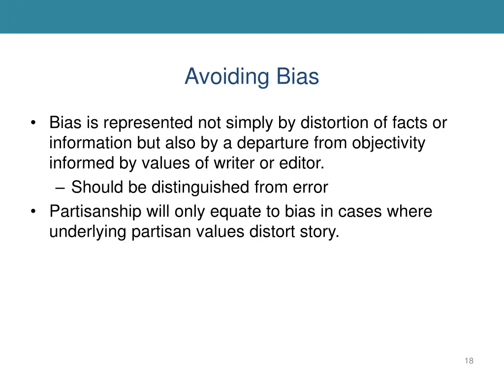 avoiding bias