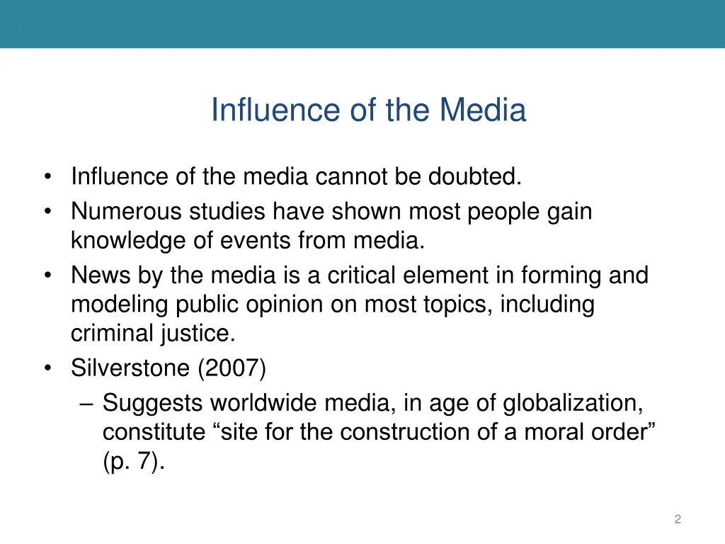 influence of the media