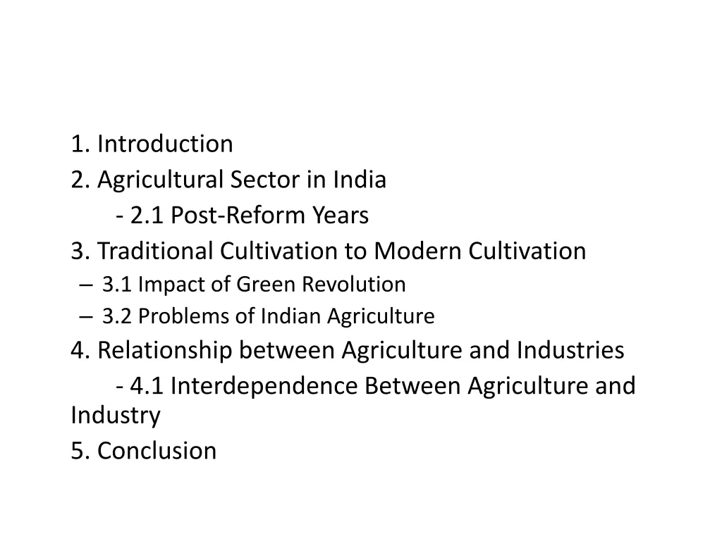 1 introduction 2 agricultural sector in india