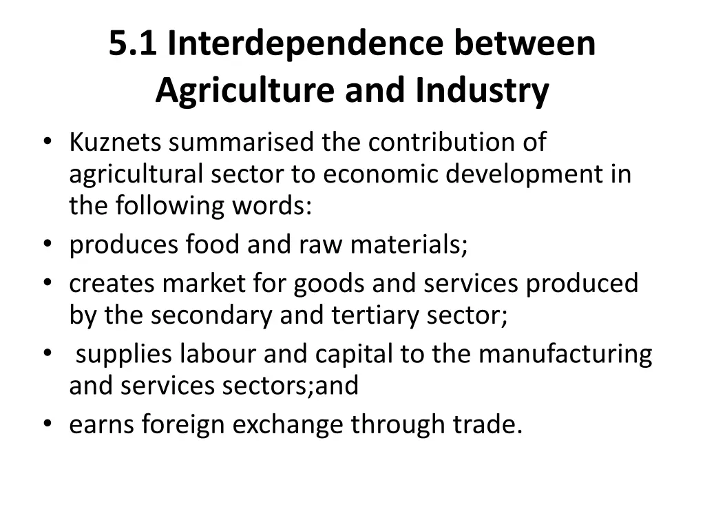 5 1 interdependence between agriculture