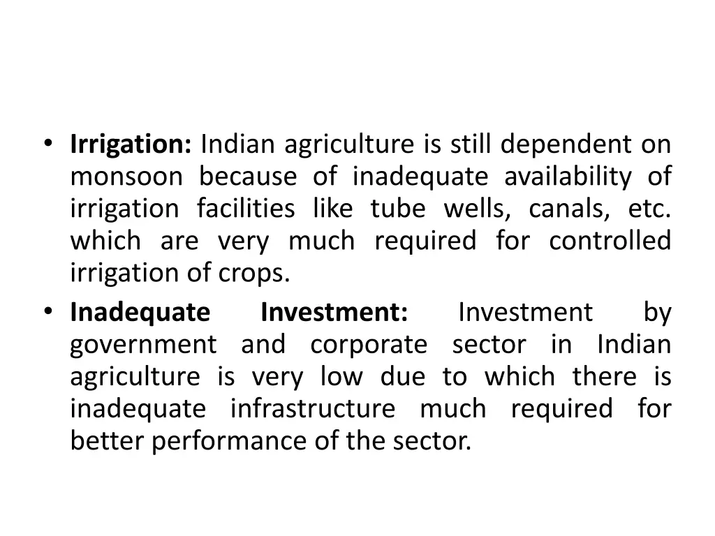 irrigation indian agriculture is still dependent