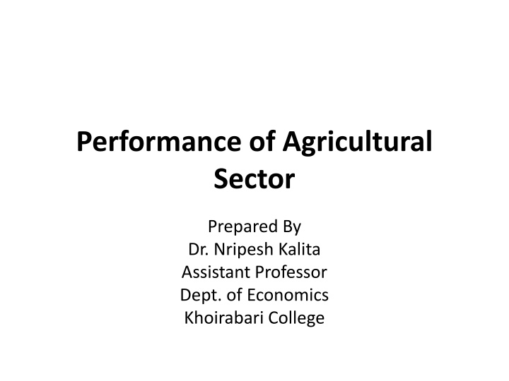 performance of agricultural sector