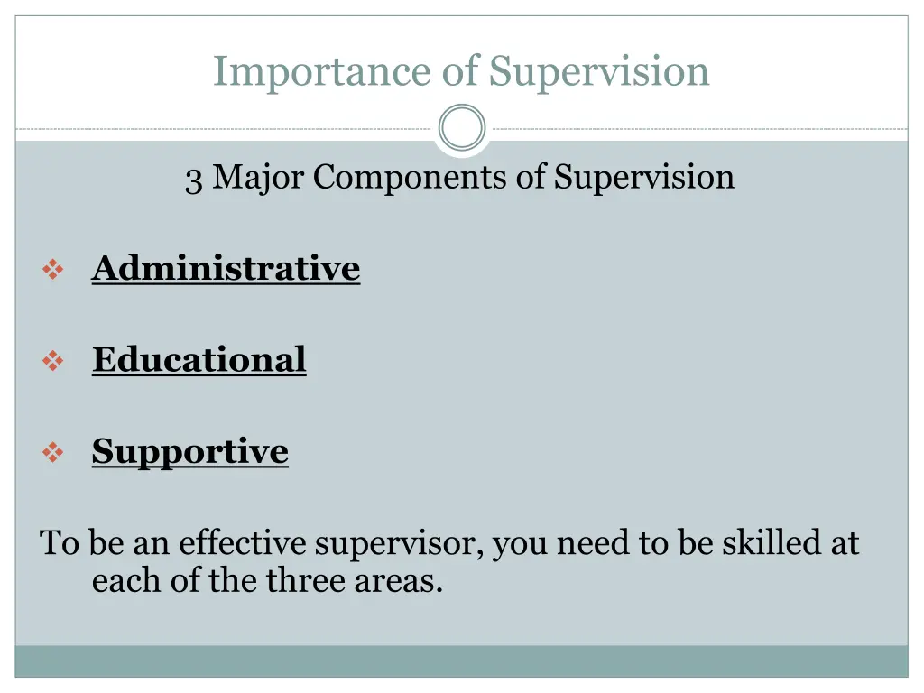 importance of supervision 1