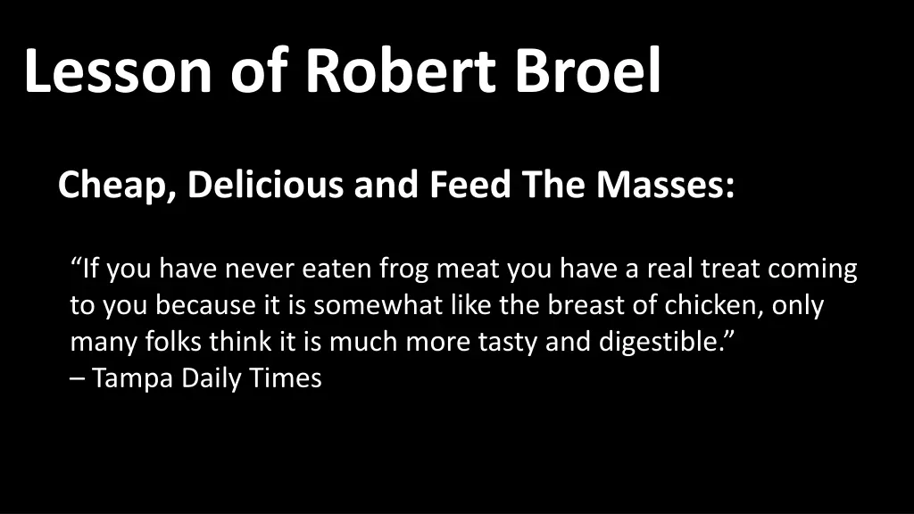 lesson of robert broel cheap delicious and feed