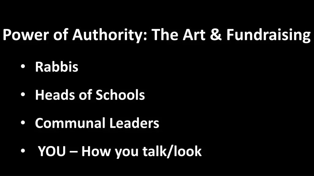 power of authority the art fundraising