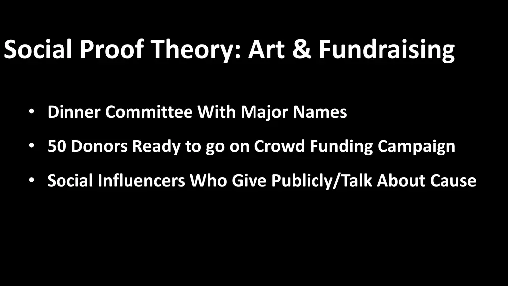 social proof theory art fundraising