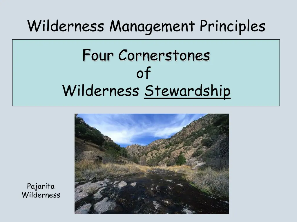 wilderness management principles
