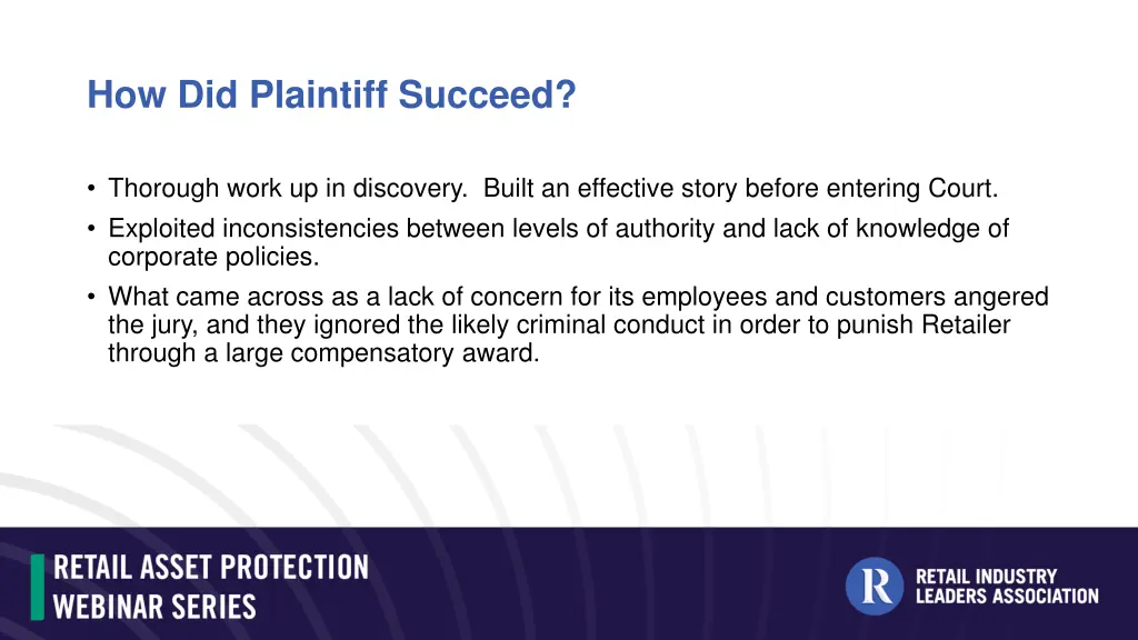 how did plaintiff succeed