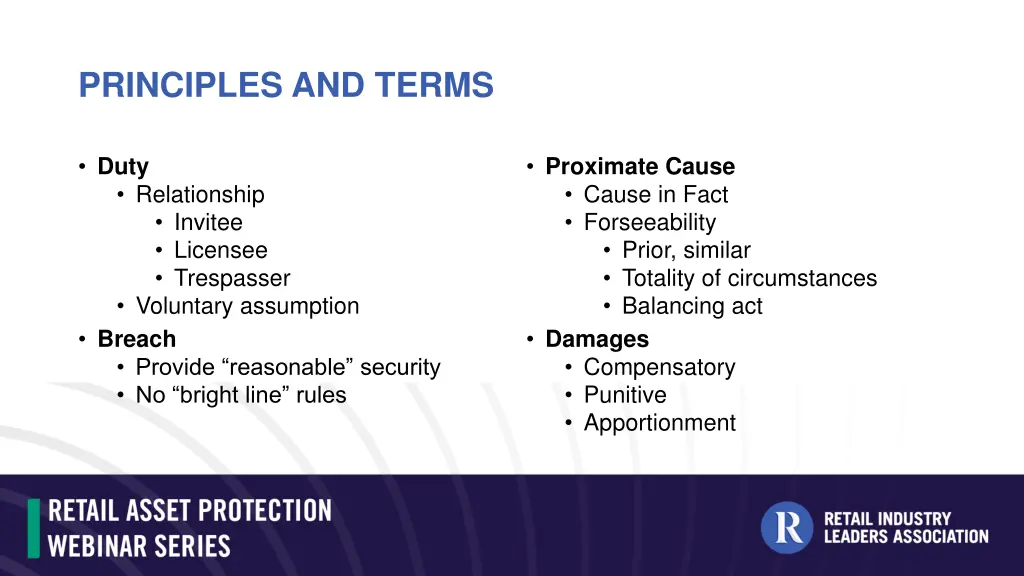 principles and terms