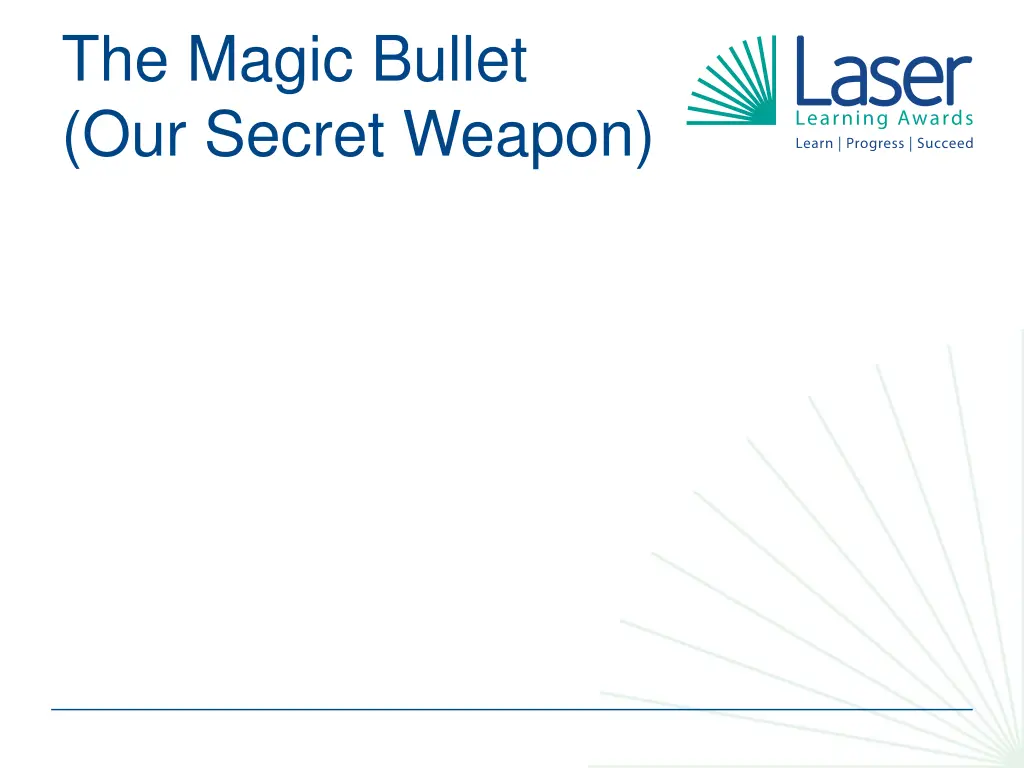 the magic bullet our secret weapon