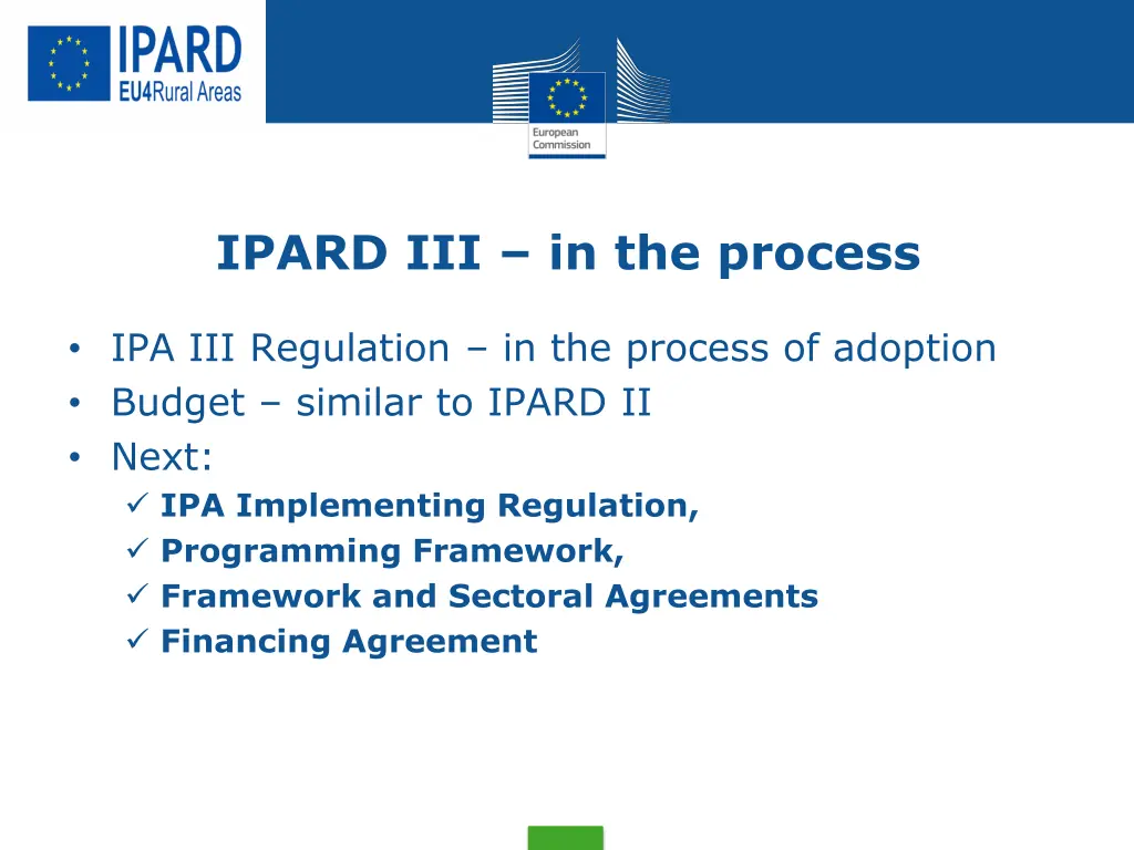 ipard iii in the process