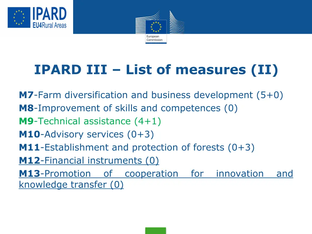 ipard iii list of measures ii