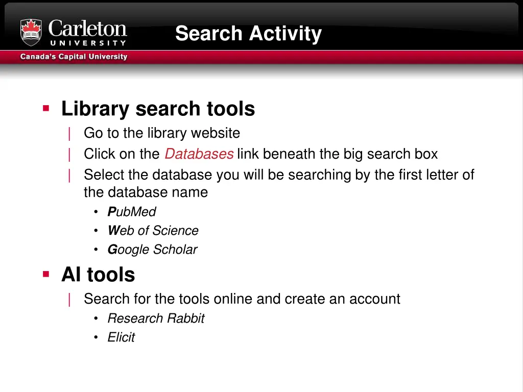 search activity