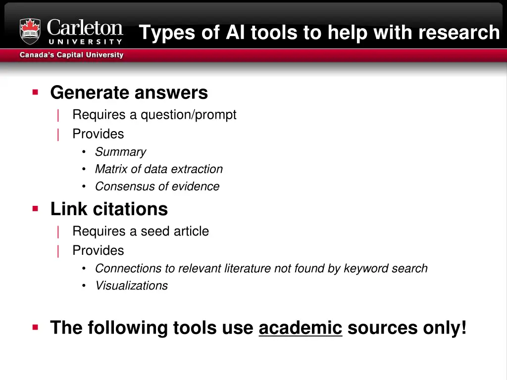 types of ai tools to help with research