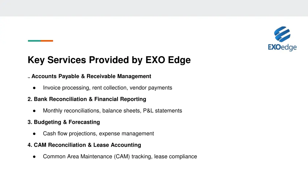 key services provided by exo edge