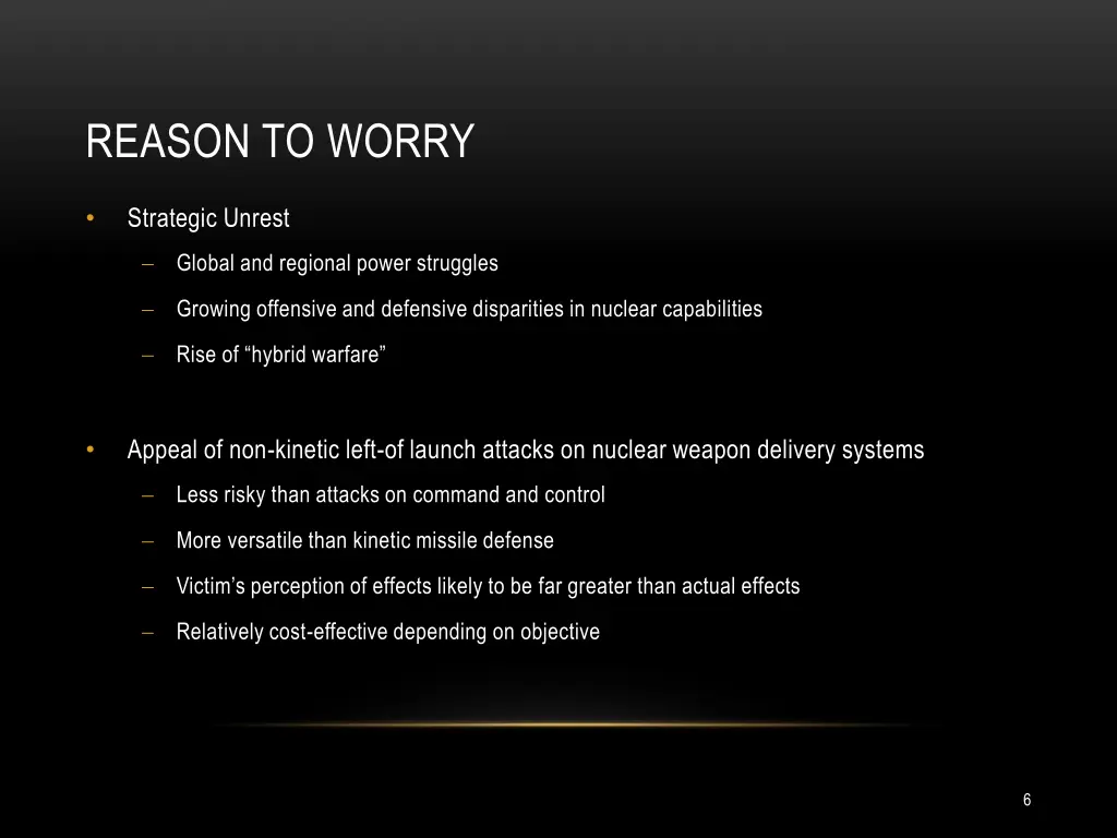 reason to worry
