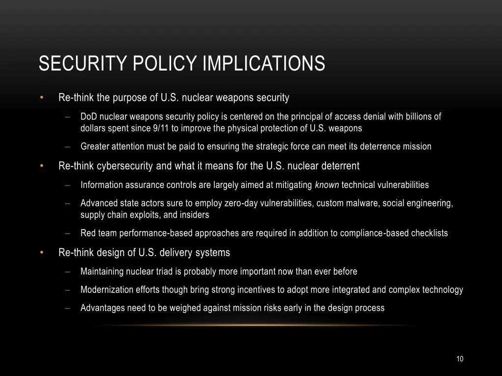 security policy implications