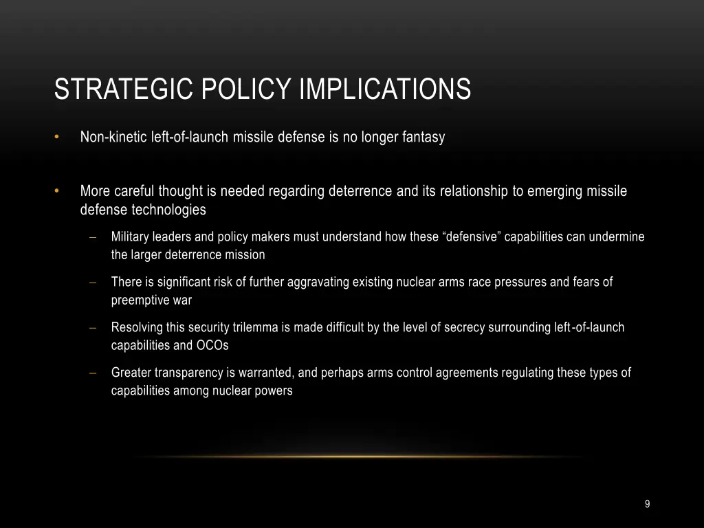strategic policy implications