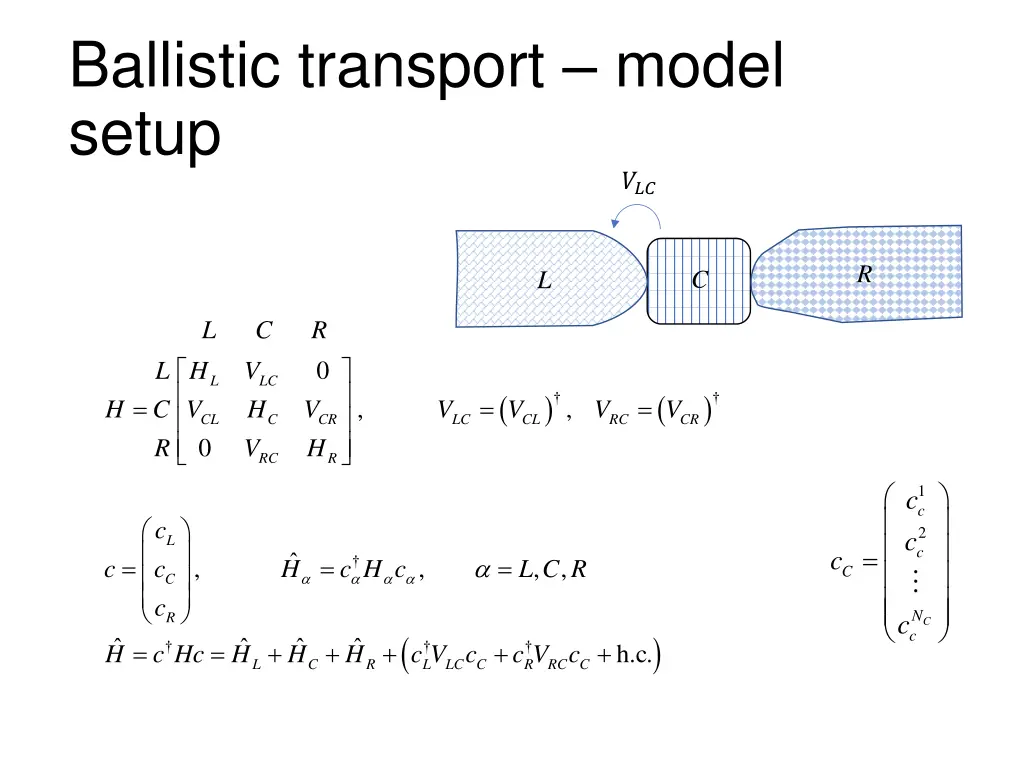 ballistic transport model setup
