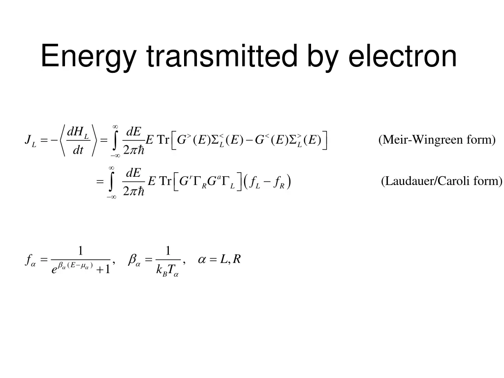 energy transmitted by electron