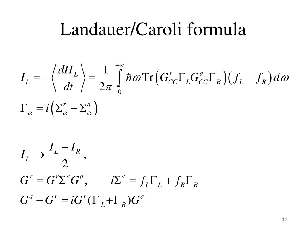 landauer caroli formula