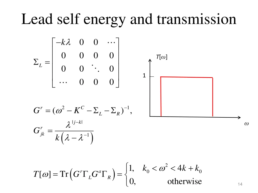 lead self energy and transmission
