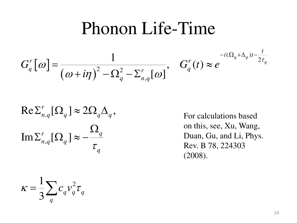 phonon life time